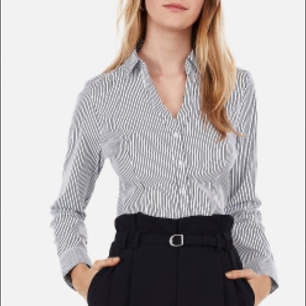 Express fitted long-sleeve shirt
